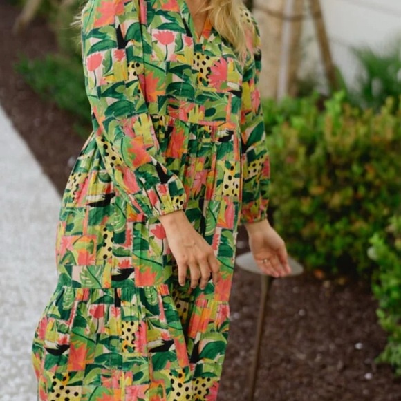 NEW BRITON COURT Jenny Maxi dress in Tropical Mirage Sz XL - Picture 3 of 5